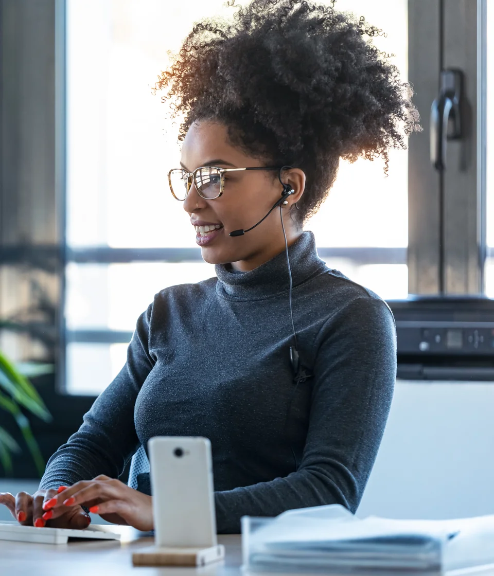 Business professional working at a desk